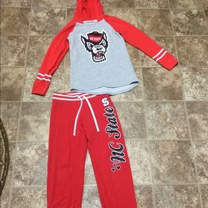 Justice Shirts & Tops - Justice NC State Hooded Sweatshirt and Pant Set Justice Shirts & Tops - Justice NC State Hooded Sweatshirt and Pant Set